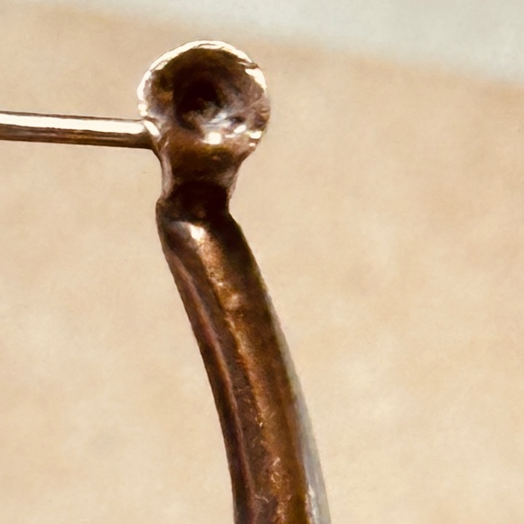 925 Sterling Silver Oval Hoop Earrings Top Bar Snap EUC - Picture 13 of 13